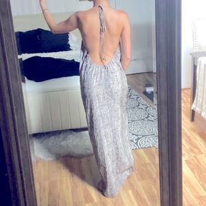 Beautiful backless halter maxi dress | snake skin esque print | size S